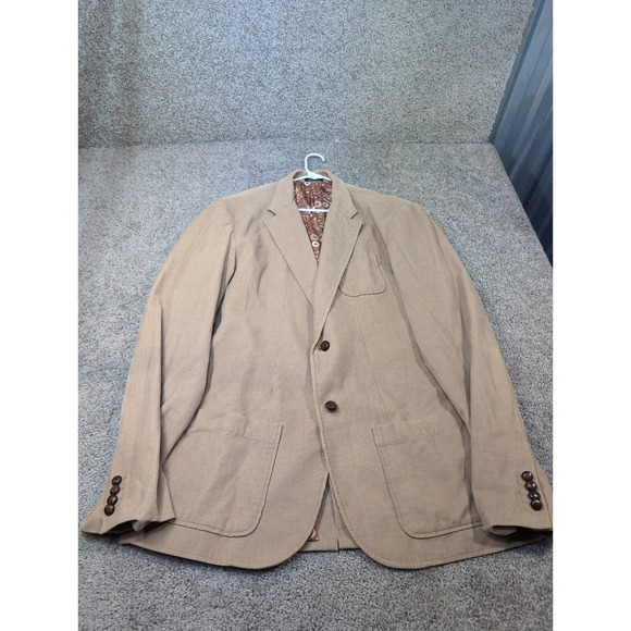 BONOBOS NEW YORK Mens Tan Corduroy Blazer Jacket 2XL Patch Pocket Lined